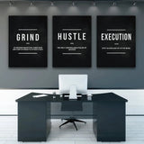 Grind Hustle Execution Wall Art Canvas Prints