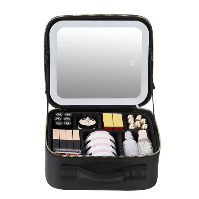 Smart LED Cosmetic Case with Mirror